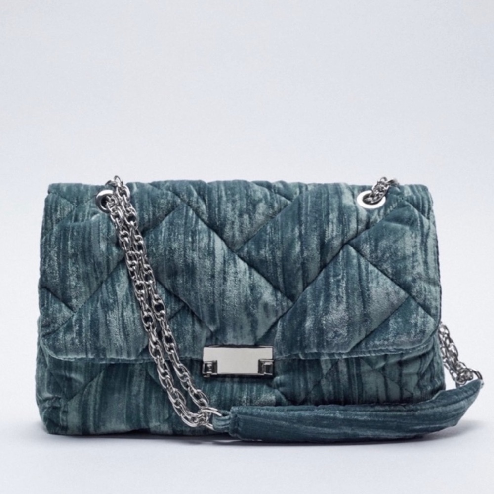 Zara quilted velvet bag